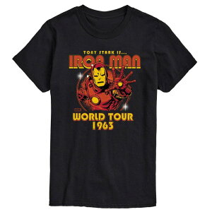 �}�[�x�� �����Y �g�b�v�X T�V���c �O���t�B�b�N Men's Marvel Iron Man World Tour Graphic Tee Black �u���b�N