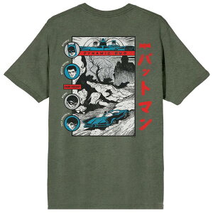 �A�j���L�����N�^�[ �����Y �g�b�v�X T�V���c �O���t�B�b�N Licensed Character Men's Batmanga Batman & Robin Graphic Tee Green �O���[��