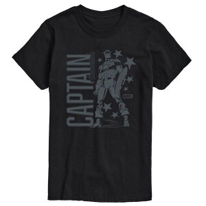 �}�[�x�� �����Y �g�b�v�X T�V���c ���m�N�� �g�[�� �L���b�v �O���t�B�b�N Big & Tall Marvel Captain America Monochrome Graphic Tee Black �u���b�N
