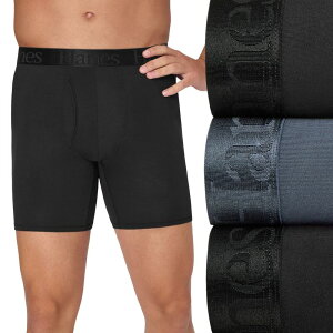 �w�C���Y �����Y �A���_�[�E�F�A �{�N�T�[�p���c Men's Hanes Originals Ultimate SuperSoft Boxer Brief Underwear 3-Pack Black �u���b�N