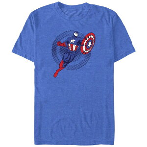�}�[�x�� �����Y �g�b�v�X T�V���c �g�[�� �L���b�v �O���t�B�b�N Big & Tall Marvel Captain America Ready To Fight Graphic Tee Royal Heather �w�U�[