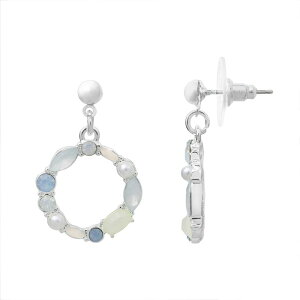 yz LC Lauren Conrad fB[X sAXECO ANZT[ LC Lauren Conrad Silver Tone Simulated Opal & Simulated Pearl Circle Drop Earrings Blue