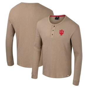 yz RVA Y TVc gbvX Men's Colosseum Tan Indiana Hoosiers Great Outdoors Henley Long Sleeve Shirt Ind Multi