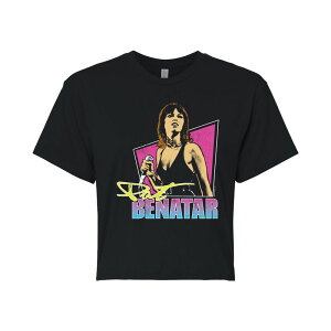 �A�j���L�����N�^�[ ���f�B�[�X �g�b�v�X T�V���c �N���b�v�h Licensed Character Juniors' Pat Benatar Cameo Cropped Tee Black �u���b�N