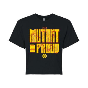 yz }[x fB[X TVc gbvX Juniors' Marvel X-Men Mutant and Proud Cropped Tee Black
