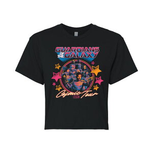�}�[�x�� ���f�B�[�X �g�b�v�X T�V���c �N���b�v�h Juniors' Marvel Guardians of the Galaxy Cosmic Tour Cropped Tee Black �u���b�N