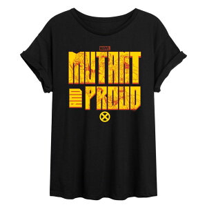 yz }[x fB[X TVc gbvX Juniors' Marvel X-Men Mutant and Proud Oversized Tee Black