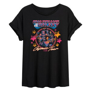�}�[�x�� ���f�B�[�X �g�b�v�X T�V���c Juniors' Marvel Guardians of the Galaxy Cosmic Tour Oversized Tee Black �u���b�N