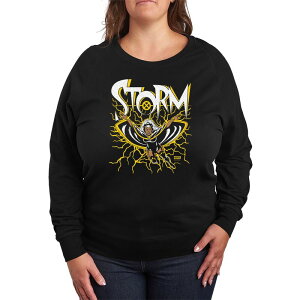 }[x fB[X gbvX TVc vXTCY pC Marvel Plusize X-Men Storm Lightning French Terry Long Sleeve Tee Black ubN