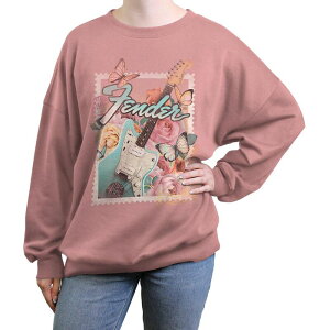 �A�j���L�����N�^�[ ���f�B�[�X �g�b�v�X T�V���c �t�����[�� �t�����[ �O���t�B�b�N Licensed Character Juniors' Fender Floral Stamp Oversized Graphic Pullover Desert Pink �s���N