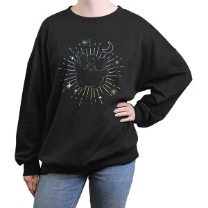 �A�j���L�����N�^�[ ���f�B�[�X �g�b�v�X T�V���c �O���t�B�b�N Licensed Character Juniors' Pokemon Clefairy Celestial Oversized Graphic Pullover Black �u���b�N