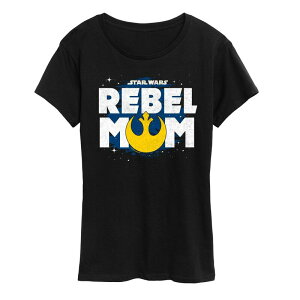 �X�^�[ �E�H�[�Y ���f�B�[�X �g�b�v�X T�V���c �O���t�B�b�N Women'star Wars Rebel Mom Graphic Tee Black �u���b�N