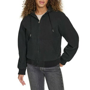 yz [oCX fB[X WPbgEu] AE^[ Women's Levi's Quilted Lining Hoodie Bomber Jacket in Regular & Plus Size Black