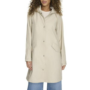 ���[�o�C�X ���f�B�[�X �A�E�^�[ �W���P�b�g�E�u���]�� ���U�[ �t�F�C�N���U�[ Women's Levi's Rubberized Faux Leather Hooded Raglan Sleeve Rain Jacket Oatmeal �I�[�g�~�[��