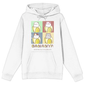 �A�j���L�����N�^�[ ���f�B�[�X �g�b�v�X T�V���c �p�[�J�[ �O���t�B�b�N Licensed Character Juniors' Bananya Pop Art Characters Graphic Hoodie White �z���C�g