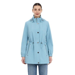 �����h���t�H�O ���f�B�[�X �A�E�^�[ �W���P�b�g�E�u���]�� Women's London Fog Snap-Front Removable Hood Anorak Jacket Ocean Blue �u���[