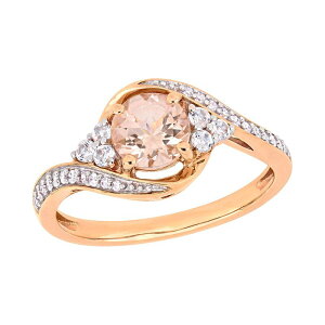 yz Xe O[X fB[X O ANZT[ Women's Stella Grace 10K Gold 1/10ct Diamond & Morganite White Topaz Ring 10k Rose