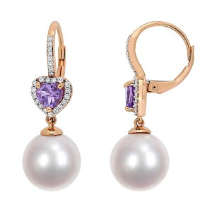 Xe O[X fB[X ANZT[ sAXECO Stella Grace 10k Rose Gold Freshwater Cultured Pearl & Amethyst Drop Earrings 10k Rose p[