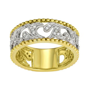 �A���u�����f�b�h ���f�B�[�X �A�N�Z�T���[ �����O Unbranded Two Tone 10k Gold 1/5 Carat.W. Diamond Filigree Wedding Band 10k Gold �S�[���h