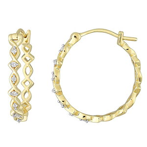 Xe O[X fB[X ANZT[ sAXECO Stella Grace 10k Gold 1/10 Carat.W. Diamond Hoop Earrings 10k Gold S[h
