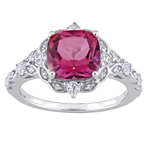 Xe O[X fB[X ANZT[ O Be[W Stella Grace 10k White Gold Pink Topaz White Sapphire & Diamond Accent Vintage Ring 10k White Gold zCg