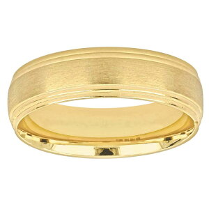 yz Xe O[X Y O ANZT[ Stella Grace 10k Gold Men's 6 mm Brushed Finish Beveled Edge Wedding Band 10k Gold