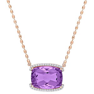 Xe O[X fB[X ANZT[ lbNXE`[J[Ey_ggbv Stella Grace 18k Rose Gold Over Silver Cushion-Cut Rose de France & White Topaz Halo Pendant Necklace Rose Tone zCg