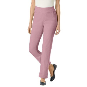 �E�[�}�� �E�B�Y�C�� ���f�B�[�X �{�g���X �f�j���p���c �v���X�T�C�Y �v�` Woman Within Women's Plusize Petite Flex-Fit Pull-On Straight-Leg Denim Jean Dusty Pink �s���N