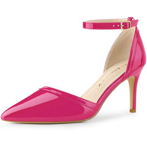 �A���O�� �P�[ ���f�B�[�X �V���[�Y �p���v�X �A���N�� �q�[�� ALLEGRA K Women's Pointed Toe Stiletto Higheel Pumps Ankle Strap Wedding Bridal Evening Party Dresshoes Hot Pink �s���N