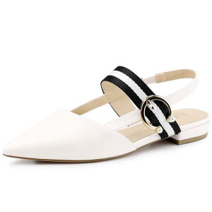 yz AO P[ fB[X T_ V[Y Women's Pointed Toe Slingback Flat Mules with Elastic Strap Fashionable Office Flats Beige