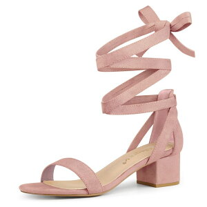 �A���O�� �P�[ ���f�B�[�X �V���[�Y �p���v�X �T���_�� ���[�X �q�[�� ALLEGRA K Women's Open Toe Block Heelace Up Heels Heel Sandals Dust Pink �s���N