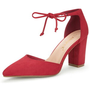 AO P[ fB[X V[Y pvX AN ALLEGRA K Women's Ankle Tie Pointoe Dress Pumps Red bh