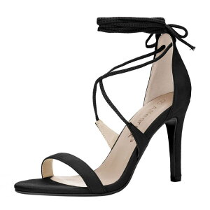 �A���O�� �P�[ ���f�B�[�X �V���[�Y �p���v�X �T���_�� ���[�X �q�[�� ALLEGRA K Women'stiletto Heelace-up Sandals Black �u���b�N