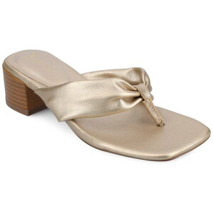 �W���[�j�[ ���f�B�[�X �V���[�Y �T���_�� �q�[�� Journee Seelah Women's Heeled Thong Sandals Champagne �V�����p��