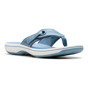 yz N[NX fB[X T_ V[Y Clarks Cloudsteppers Breeze Reyna Women's Flip Flop Sandals Blue Grey
