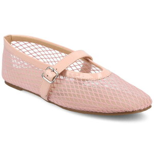 �W���[�j�[ ���f�B�[�X �V���[�Y �T���_�� ���b�V�� Journee Casha Women's Mesh Slip-On Square Toe Flats Pink �s���N