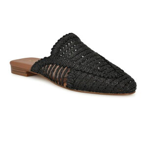 yz iCEFXg fB[X T_ V[Y Nine West Campton Almond Toe Casual Slip-On Flat Mules Black