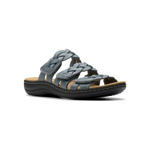 yz N[NX fB[X T_ V[Y Clarks Womens Laurieann Rio Leather Slide Sandals Blue Gray Leather