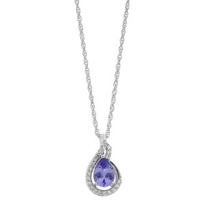 Aufbh fB[X ANZT[ lbNXE`[J[Ey_ggbv [X Unbranded Sterling Silver Tanzanite & Lab-Created White Sapphire Teardropendant Necklace Sterling Silver Vo[