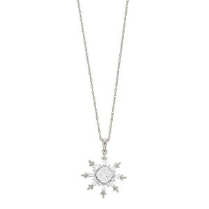 Aufbh fB[X ANZT[ lbNXE`[J[Ey_ggbv [X Unbranded Sterling Silver & White Cubic Zirconia Snowflake Pendant Necklace Sterling Silver Vo[