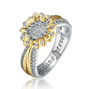�A���u�����f�b�h ���f�B�[�X �A�N�Z�T���[ �����O Unbranded Two Tone Cubic Zirconia Nature Inspired Ring Two Tone White �z���C�g