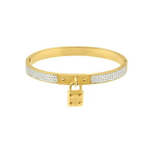 yz AhjA fB[X uXbgEoOEANbg ANZT[ Adornia Tarnish Resistant Cubic Zirconia Pave Lock Bangle Bracelet Gold Tone