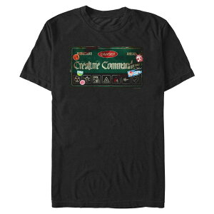 �A�j���L�����N�^�[ �����Y �g�b�v�X T�V���c �O���t�B�b�N Licensed Character Men's Creature Commandos Danger Sign Graphic Tee Black �u���b�N
