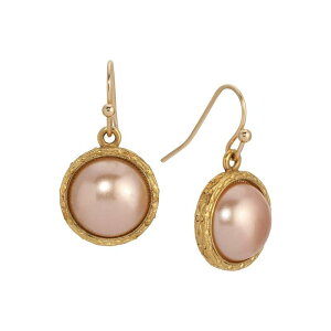 1928 fB[X ANZT[ sAXECO 1928 Round Simulated Stone Wire Drop Earrings Pink sN