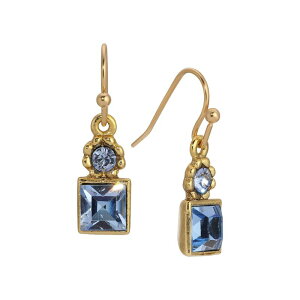 1928 ���f�B�[�X �A�N�Z�T���[ �s�A�X�E�C�������O 1928 Gold Tone Square Stone Drop Earrings Blue �u���[