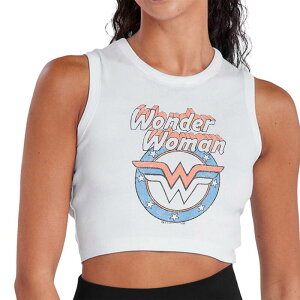 �A�j���L�����N�^�[ ���f�B�[�X �g�b�v�X T�V���c �N���b�v�h �O���t�B�b�N Licensed Character Juniors' DComics Wonder Woman Faded Icon Cropped Graphic Tank White �z���C�g