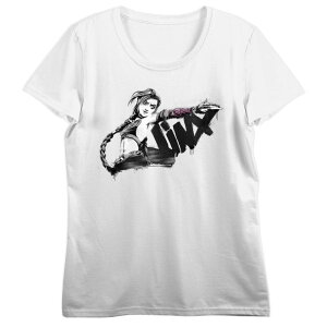 yz CZX LN^[ fB[X TVc gbvX Junior's League Of Legends Arcane Jinx Short Sleeve Tee White