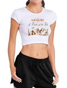 �A�j���L�����N�^�[ ���f�B�[�X �g�b�v�X T�V���c �O���t�B�b�N Licensed Character Juniors' Genesis Trick of the Tail Crop Graphic Tee White �z���C�g