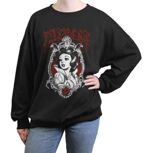 �f�B�Y�j�[ ���f�B�[�X �g�b�v�X T�V���c �O���t�B�b�N Disney'snowhite And The Seven Dwarfs Fairest Mirror Pose Juniors' Oversized Graphic Pullover Black �u���b�N