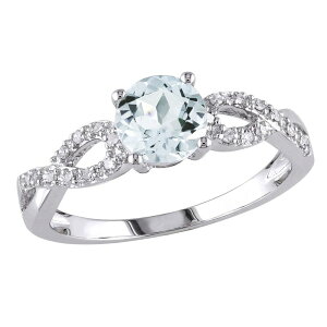Xe O[X fB[X ANZT[ O Stella Grace Aquamarine andiamond Accent Infinity Engagement Ring in 10k White 10k White Gold zCg